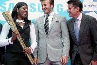 Gabriella with David Beckham & Olympics Committee Chairman Sebastian Coe