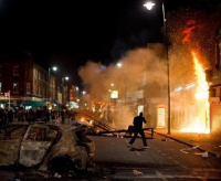 Tottenham north London - homes destroyed  in recent riots - image ICN
