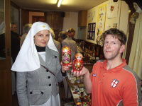 Sister Catherine, Martin Bell with Russian dolls