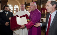 Bishop Arthur Roche, Archbishop Vincent Nichols present Missal 