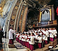 Mgr Palombella directs choir