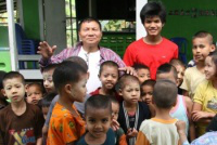 Pastor David in the playground