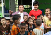 Pastor David in the playground