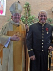 Archbishop Longley with new Papal Knight Don Maclean