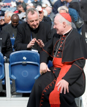 Cardinal Ouellet with Father Ciarán O'Carroll, Rector, Irish Pontifical College, Rome