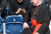 Cardinal Ouellet with Father Ciarán O'Carroll, Rector, Irish Pontifical College, Rome
