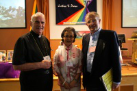 Cardinal O'Brien, Xinran & Fr Eamonn O'Brien. Picture by Yuan Chao Xue