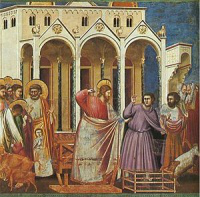 Giotto - Jesus throws out money-changers from the temple