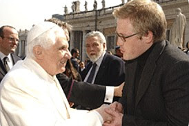 Joshua meets Pope Benedict