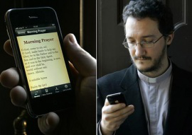 Fr Padrini with mobile iBreviary