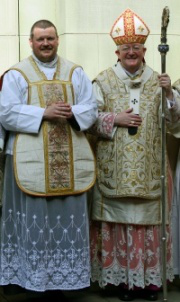 Fr Raven with Archbishop Longley