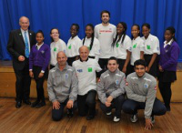 400m sprinter and member of Team GB, Martyn Rooney, with the team.