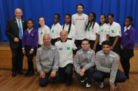 400m sprinter and member of Team GB, Martyn Rooney, with the team. 