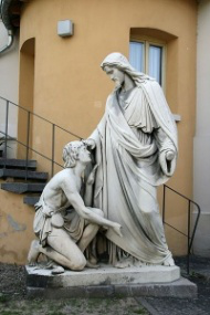 Jesus healing blind Bartimaeus by Johann Heinrich Stöver, 1861