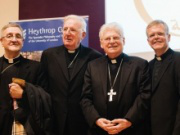  L-R: Archbishop Antonio Mennini, Apostolic Nuncio; Cardinal Cormac Murphy-O'Connor; Cardinal Angelo Scola; Fr Michael Holman SJ, Principal Heythrop College