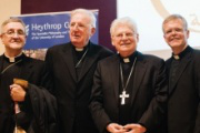 L-R: Archbishop Antonio Mennini, Apostolic Nuncio; Cardinal Cormac Murphy-O'Connor; Cardinal Angelo Scola; Fr Michael Holman SJ, Principal Heythrop College