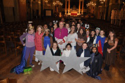 Bishop Hopes with Nativity Players