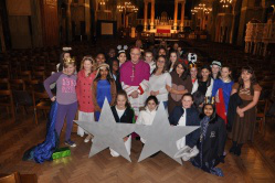Bishop Hopes with Nativity Players