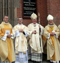 l-r: Archbishop Longley, Fr David Doran, Mgr Hudson,  Bishop McGough, picture: Peter Jennings
