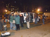 London SVP distributing packs in Lincolns Inn Fields
