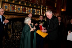 Ann Widdecombe receives Order of St Gregory from Cardinal Cormac Murphy-O'Connor 