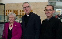 l-r: Maddie Read, Canon Bosco MacDonald, Barry Taylor