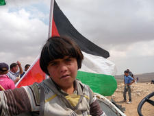 Palestinian child in peace walk