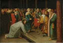 Christ & the woman taken in adultery - Breugel