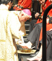 Archbishop Nichols washed the feet of 12 Chelsea Pensioners
