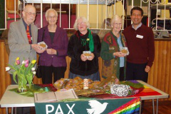L-R: Stewart and Ann Hemsley, Susan Clarkson, Alison Williams and Jose Henrique from Pax Christi International