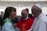 Catherine Wiley with Pope Francis