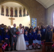 Sean and Claire with her class