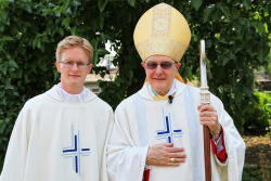 Fr Henry Whisenant with Bishop Alan Hopes image: Paul Hurst