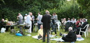 Guests enjoying the warm summer evening