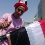 protester with Egyptian flag