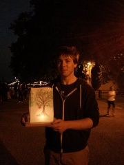 James Teague with peace lantern