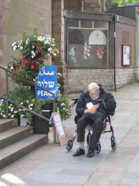 Alan Edwards, Coventry’s oldest peace activist, & founder member of the Chapel of Unity at vigil 