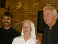 l-r: Fr Clive, Mother Eugenia, Archbishop Nichols