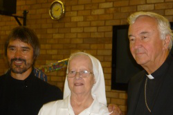 l-r: Fr Clive, Mother Eugenia, Archbishop Nichols