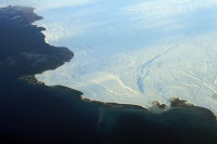 Aerial view - edge of the ice in Nunavut. Pic  Doc Searls