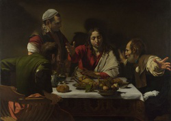 Caravaggio's Supper at Emmaus 1601 - in the National Gallery London