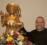 Fr Mario with the Reliquary