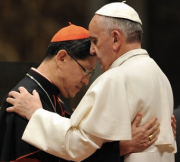 Pope greets Cardinal Tagle