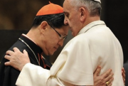 Pope greets Cardinal Tagle