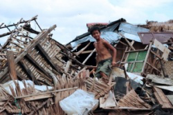 Barely a house has survived intact in Palo. Credit: Caritas