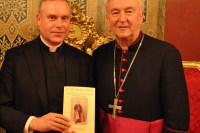 Fr Vickers with Archbishop Nichols at the launch of 'By the Thames Divided'