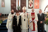 Br Paul Coleman, Archbishop Peter,  Br Martin and his parents 