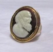 Cardinal St John Fisher’s signet ring. The pre-Reformation cameo is thought to represents Aristotle. It has been kept at Stoneyhurst
