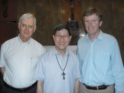 Fr O'Donoghue, Cardinal Tagle and Fr O'Neill.