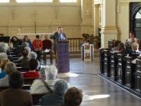 Fr Martin Maier addresses Romero service St Martin in the Fields